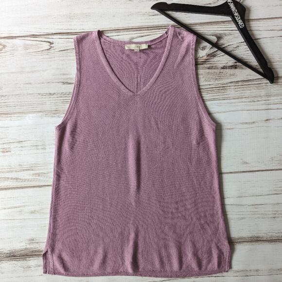 Loft Dusty Lilac Purple Sleeveless Sweater Dress Sz XL - Picture 1 of 4